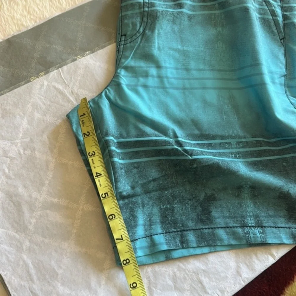 Ring of Fire trunks Blue Gradient Swim Summer Shorts size 34 NWT